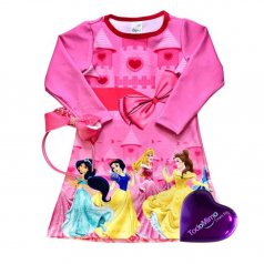 Vestido Suplex Manga Longa Estampado Princesas da Disney