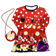 Vestido Suplex Manga Longa Estampado Minnie