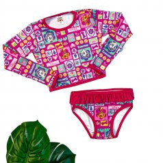 Conjunto Cropped + Calcinha Patrulha Canina com UV 50+