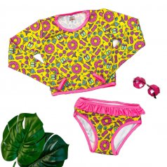 Conjunto Cropped + Calcinha Doces com UV 50+