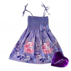 Vestido Infantil Ciganinha - Roxo de Microfibra Digitalizado 100% Poliéster Floral