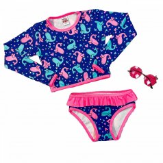 Conjunto Cropped + Calcinha Golfinhos com UV 50+