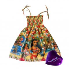 Vestido Infantil Ciganinha - Floral de Microfibra Digitalizado 100% Poliéster Moana