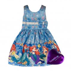 Vestido Infantil Azul de Microfibra Digitalizado 100% Poliéster – Ariel