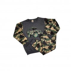 Conjunto de Moletom Pelúciado Camuflado Jeep Cinza Escuro